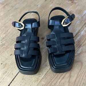 FRAME black fisherman sandals